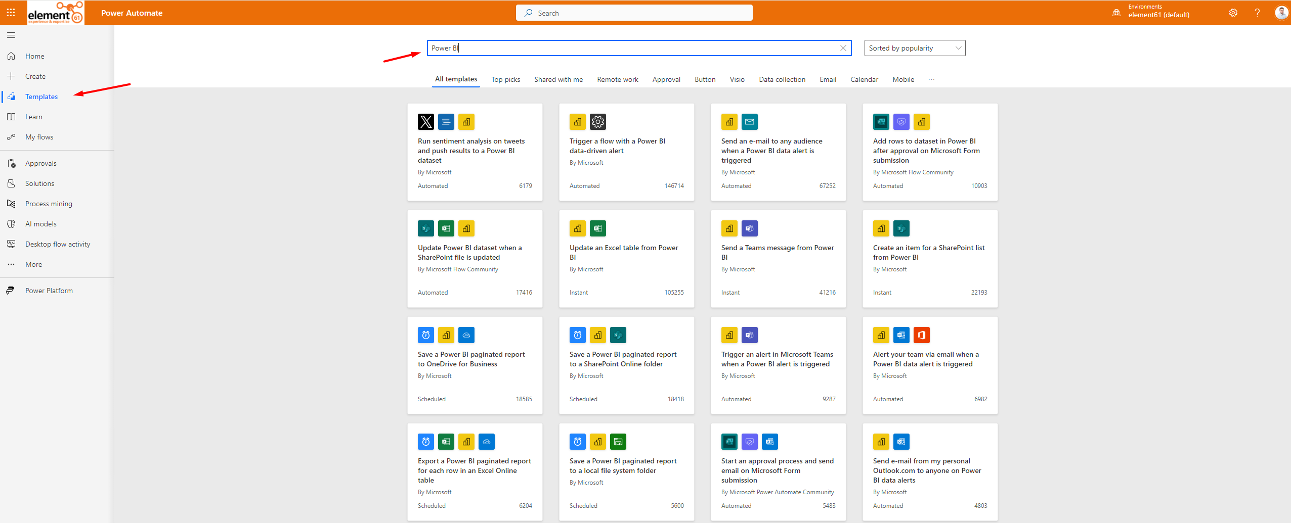 Overview Power BI Templates in Power Automate Overview Power BI Templates in Power Automate