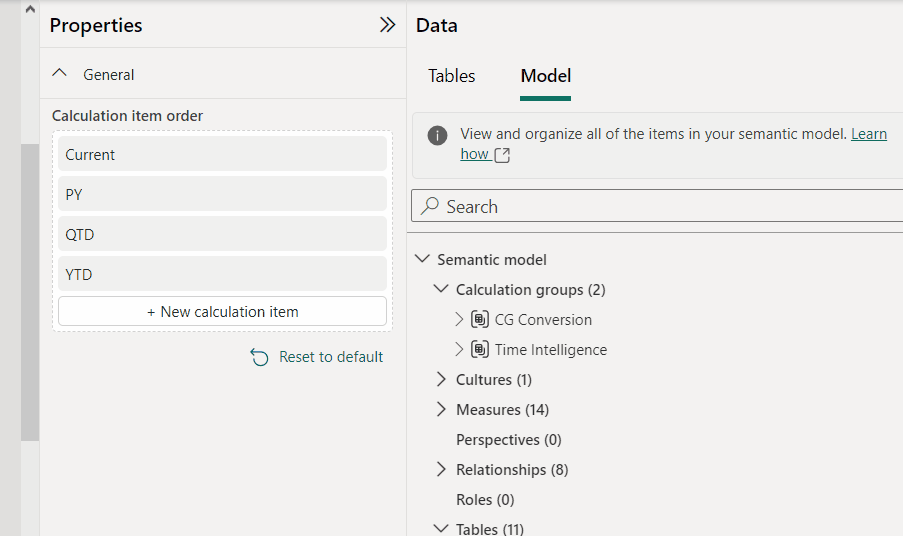 Reordering Calculation Items Reordering Calculation Items