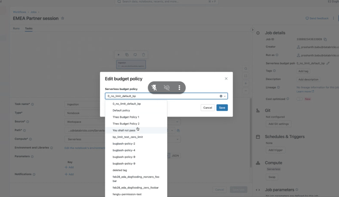 Query - Edit budget policy Query - Edit budget policy
