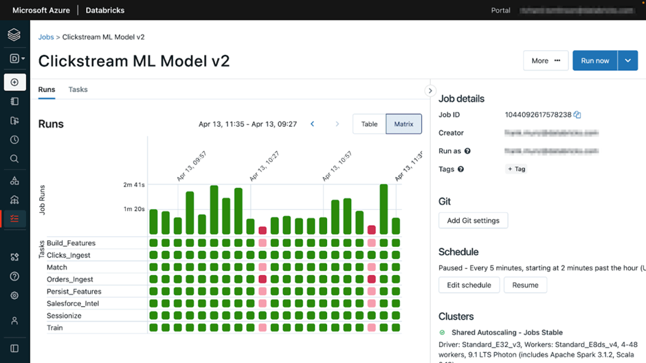 Demo of Databricks Workflow