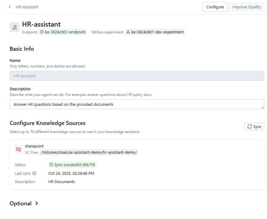Configuration Of Your AI Agent After Uploading Documents