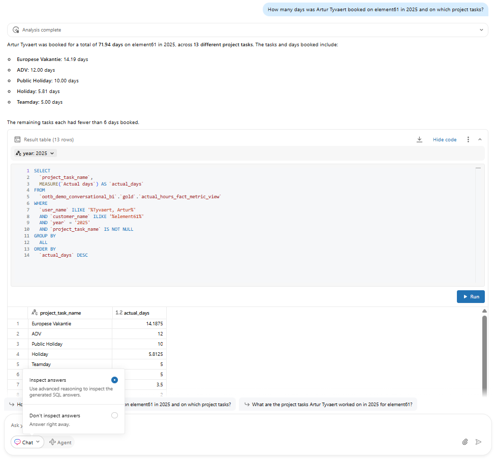 	Figure 1 Easy question with Inspect Mode activated