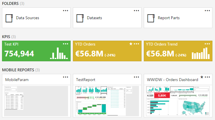 Mobile Reports in Microsoft SQL Server Reporting Services 2016