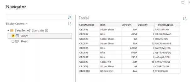 Enter data with Power Apps in Power BI Choose Excel on OneDrive Table
