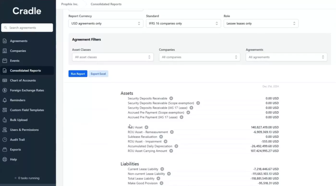 Cradle agreement filters prophix one lease management Cradle agreement filters prophix one lease management