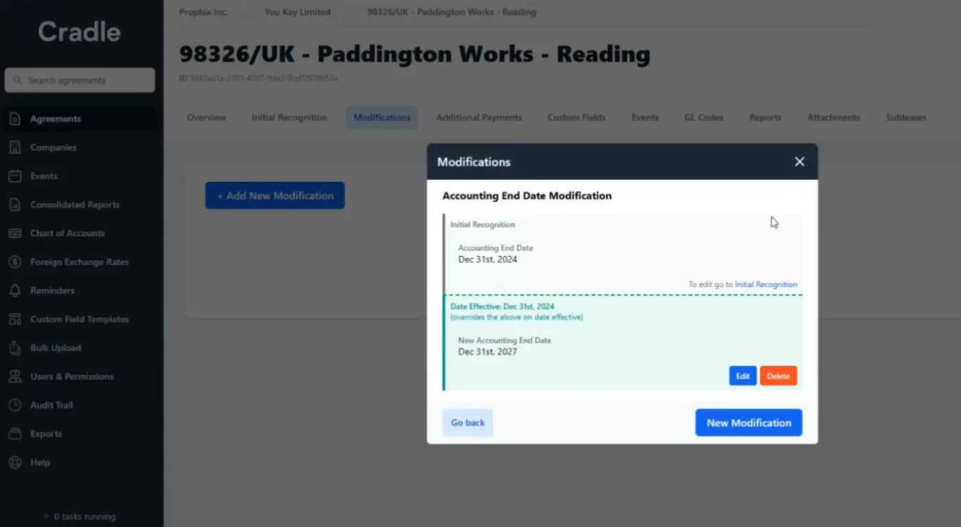 Cradle paddington works accounting end date modifications prophix one lease management Cradle paddington works accounting end date modifications prophix one lease management